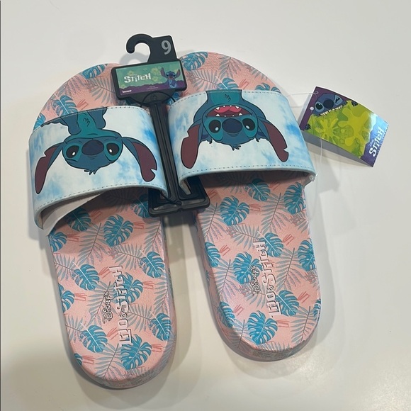 Disney Shoes - Woman Slide Sandals - Blue and Pink